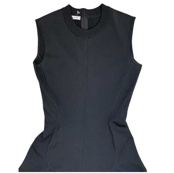 ALAIA Black Body Con Dress with Flowy Skirt. - Picture 6 of 9